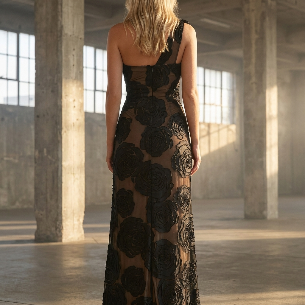Arabella | Strapless Floral Print Evening Maxi Dress for Weddings and Events