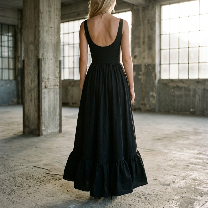 Dahlia | Sleeveless Flowing Maxi Dress for Weddings and Evening Events