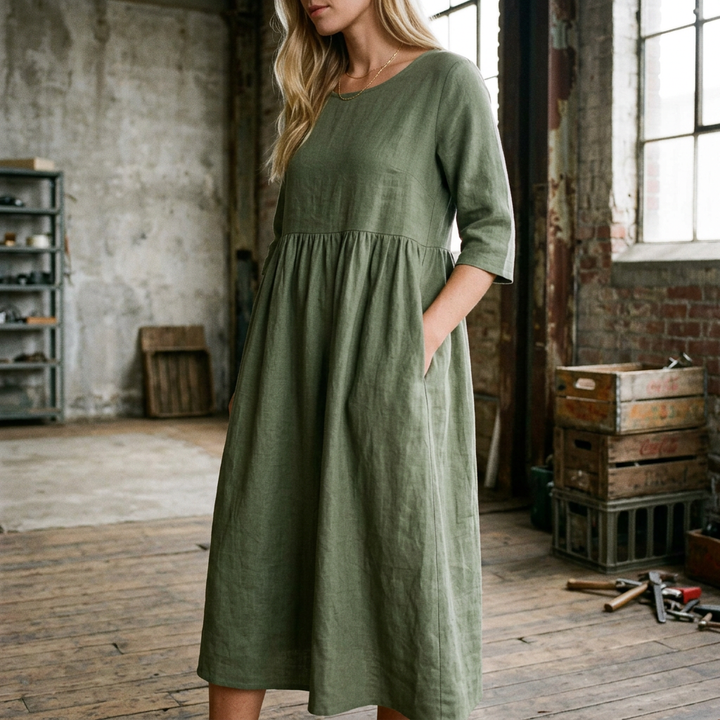 Seraphina Midi Dress - Army Green lifestyle
