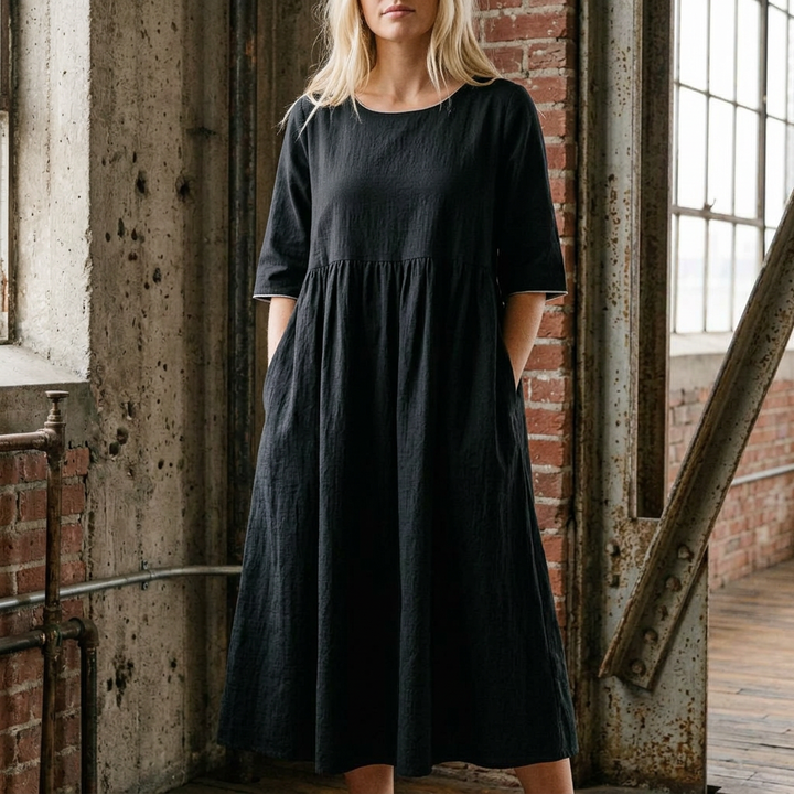 Seraphina Midi Dress - Black lifestyle