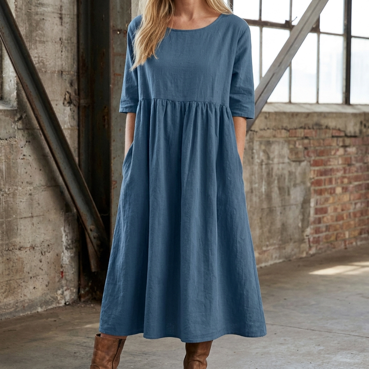Seraphina Midi Dress - Slate Blue lifestyle