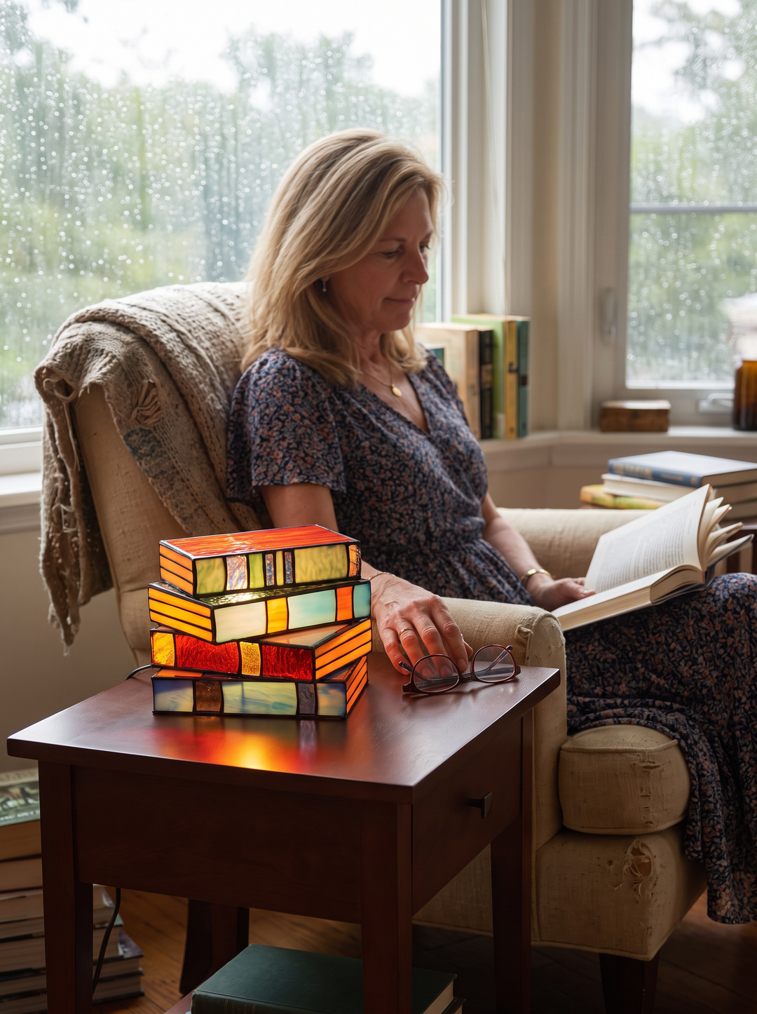 GlassNovel Book Lamp lifestyle 2