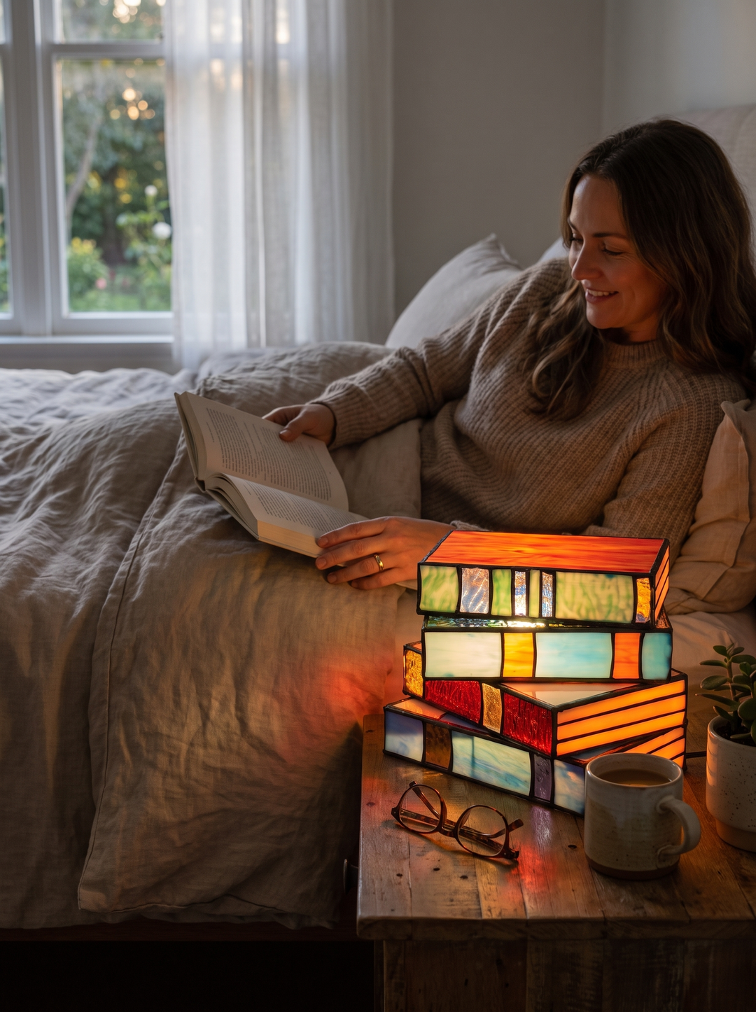 GlassNovel Book Lamp lifestyle 1